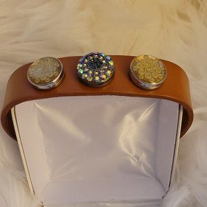 Leather Bracelet with Interchangeable Pieces - NIB!